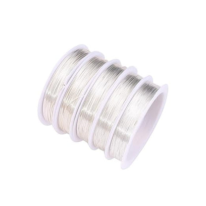 Silver Copper Wire 0.5mm Bead Cord for Bracelet Necklace Charm Beading Jewelry Making 22yard