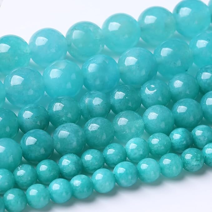 90PCS 4MM Lake Blue Chalcedony Natural Gemstone Round Stone Beads for Jewelry Making DIY Energy Stone Healing Power Bracelet 15"