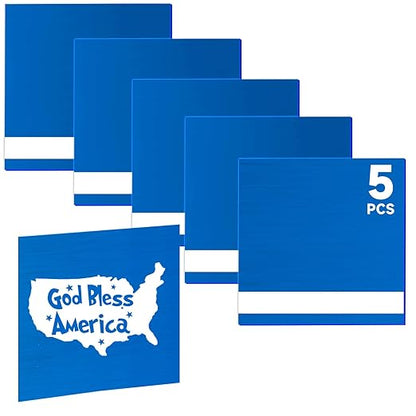 5PCS Laser Engraving Double Color ABS Plastic Sheet,Two-Tone Laserable Engraving Plastic Sheets for Name Badge,Office Label,Laser Artistic Product,Size 11.73" x 11.73",Brushed Blue/White