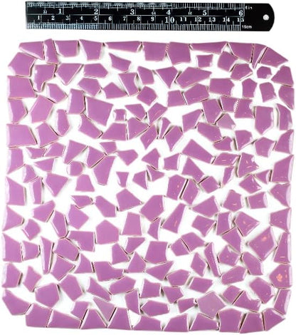 Ceramic Mosaic Tiles for Crafts & Art Projects 200 Grams Vibrant Colors Pieces Fit Together Like a Puzzle Endless Creative Ideas for Mosaic Art DIY Hobbies Small Sizes (Purple)