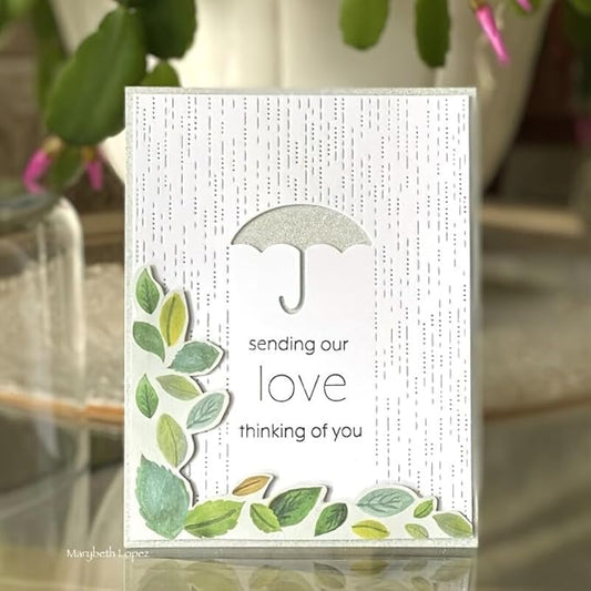 Lapoo Flowers Metal Cutting Die for Scrapbooking - Durable, Cut Stencils for DIY Scrapbook Photo Album Decorative Paper Card, Card Making Supplies, Embossing (Umbrella Alone in The Rain 5.6 x 4.3 in)
