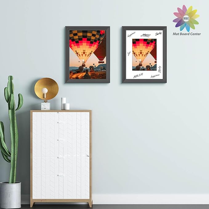 MBC Mat Board Center, 5 Pack 12x16 for 8.5x11 White Picture Mats Frame Mattes, Bevel Cut, Acid Free, 4-ply Thickness