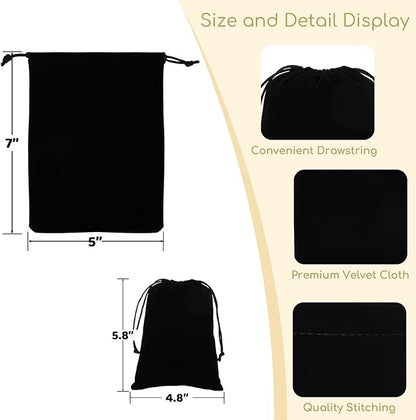 Velvet Drawstring Jewelry Bag, 50Pcs Black Dice Bag, 5x7 Tarot Card Pouch, Or Wrapping Halloween Party Favors, Mojo, Small Bussiness, Jewelry, Rings, For Church