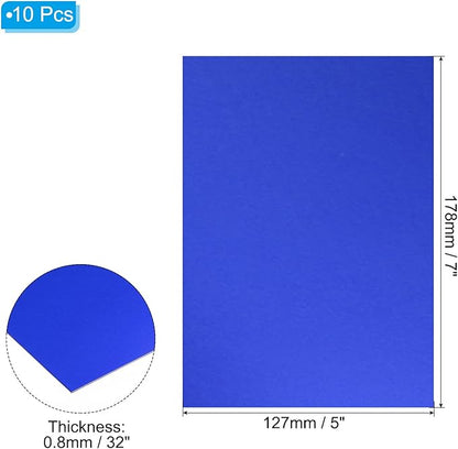 PATIKIL 7x5x1/32inch Anodized Aluminum Sheet, 10Pcs Metal Rectangle Aluminum Plate 0.8mm Thick Engraving Blanks for Laser Engraving DIY Decorative Crafting Home Decoration, Blue