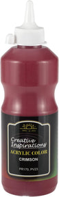 Creative Inspirations Acrylic Paint - Crimson - 500 mL Bottle - Smooth & Creamy Consistency, Vibrant Pigmentation, Great Coverage for Artists - Clean Up with Soap & Water