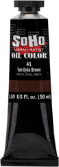 Soho Urban Artist Oil Paint - Van Dyke Brown, 50 ml Tube - Best Valued Oil Colors for Painting, Excellent Pigment Load
