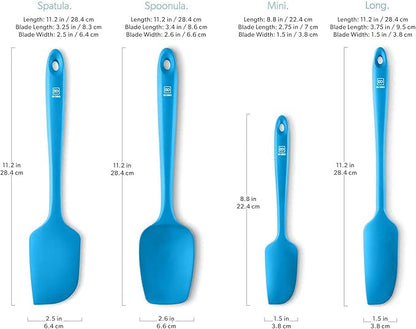 DI ORO Silicone Spatula Set - Rubber Kitchen Spatulas for Baking, Cooking, & Mixing - 600°F Heat-Resistant & BPA Free Silicone Scraper Spatulas for Nonstick Cookware - Dishwasher Safe (4pc, Blue)