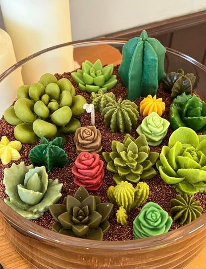 Navani 9 Pack Succulent Silicone Mold,Flower Resin Mold,Silicone Candle Molds.3D Cacti Candle Mold Silicone for Scented Candles Soaps Making, Wax, Resin Casting,Soap Cake Dessert Mousse Mold (A)