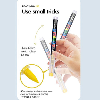 Acrylic Paint Markers Pens, 60 Vivid Colors Acrylic Markers Set,Direct Liquid Type, Stackable Color, Odorless Soft Head，Markers for School，Tooli Art ，Fabric & Creative Crafts (60)