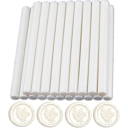 Wax Seal Sticks Pearl White, ONWINPOR 20pcs Glue Gun Wax Sealing Sticks for Wax Seal Stamp, Mini Sealing Wax Gun Sticks Suit for 0.28‘’ Glue Gun (Pearl White)