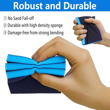 16 Pack Sanding Sponge, 60 80 100 120 150 180 240 320 Coarse Medium Fine Grits Sanding Block,Wet Dry Sandpaper Block Sandpaper Sponge for Wood Metal FurniturePaint and Drywall