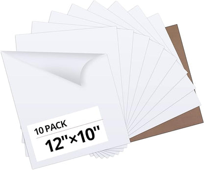HTVRONT White Heat Transfer Vinyl Bundle - 10 Pack 12" x 10" HTV Vinyl for T-Shirt, White Iron on Vinyl for for All Cutting Machine or Heat Press Machine