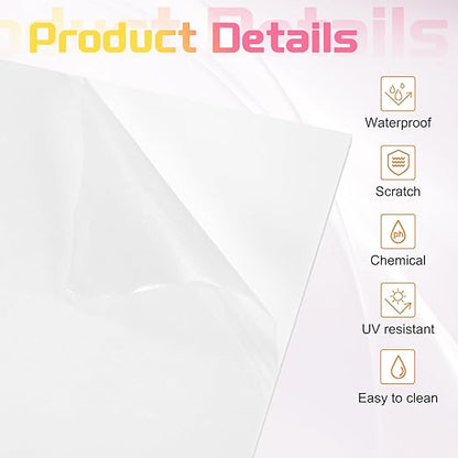 uxcell 4Pcs Acrylic Sheets 12x6 Inch Acrylic Panel 1/8 Inch-3mm Plastic Board for Picture Frames Sign Holders DIY Display Projects Craft, White