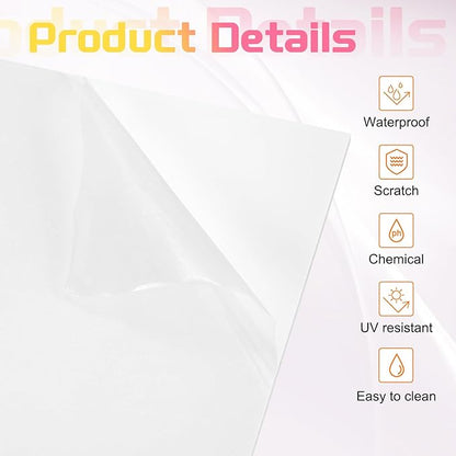 uxcell 3Pcs Acrylic Sheets 8x8 Inch Acrylic Panel 1/8 Inch-3mm Plastic Board for Picture Frames Sign Holders DIY Display Projects Craft, White