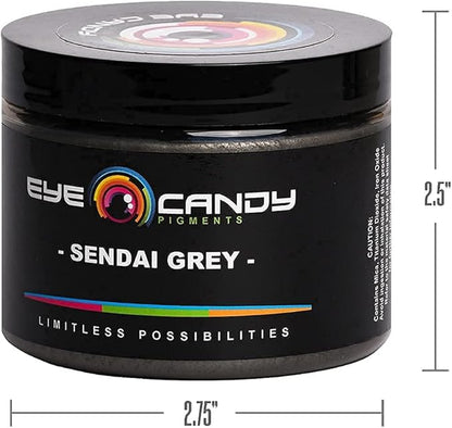 Eye Candy Pigments Premium Grey Mica Powder - Sendai Grey (50gr) - for Epoxy, Resin, Soap, Paint, Woodworking, Acrylic Pouring, Bath Bombs, Fishing Lures - DIY Arts and Crafts Additive