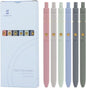 Ddaowanx Gel Pens, 0.5mm Fine Point Quick Dry Blue Ink Pens Retractable, Cute Colorful Barrel Smooth Writing Pen, Aesthetics Gifts for Women Men (6 Pcs-Blue Ink)