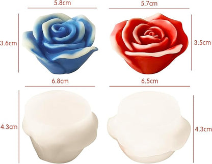 2 Pack 3D Flower Mold for Resin Casting - Rose, Peony, and Animal Shapes - Silicone Molds for Candle Making and Home Decor