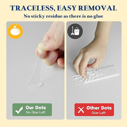 Double Sided Sticky Tack – 490pcs Easy to Peel Sticky Dot,Clear Removable Balloon Glue Poster Dots for Crafts, Posters, Balloons, and DIY Projects