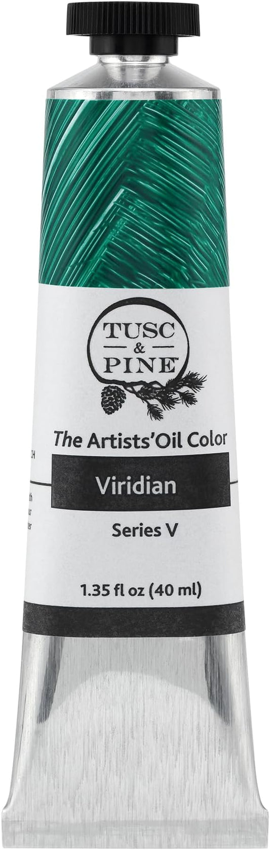 Tusc & Pine Artist Oil Paint - Viridian, 40 ml, Non-Yellowing, Rich & Creamy Consistency, Maximum Pigment Load, Small Batch Milled Oil Paints Made in the USA for Professional Artists