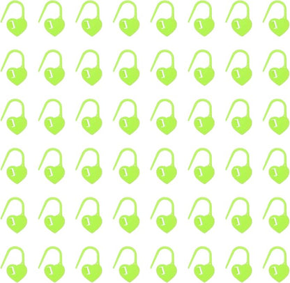uxcell 200pcs Stitch Markers for Crocheting, Heart Shaped Crochet Marker Needle Clip Counter for Knitting Clothing Tag DIY Craft,Fluorescent Green