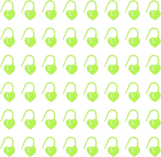 uxcell 200pcs Stitch Markers for Crocheting, Heart Shaped Crochet Marker Needle Clip Counter for Knitting Clothing Tag DIY Craft,Fluorescent Green