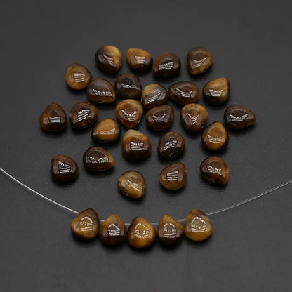 LE SKY 50 Pcs Natural Stone Beads Waterdrop Shape Healing Chakra Polished Assorted Crystal Quartz Agate Stone Charms for Jewelry Making Necklace Bracelet