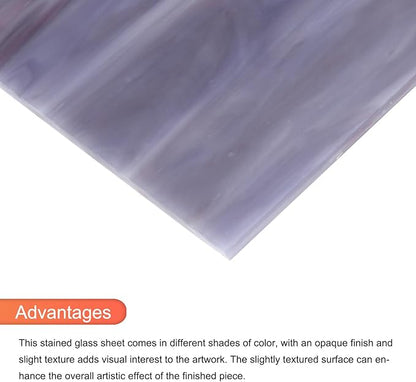 MECCANIXITY 2 Pcs Stained Glass Sheet Mosaic Tile 7.9 Inch x 5.9 Inch Dark Purple Stained Glass Sheets for Crafts DIY Art Project