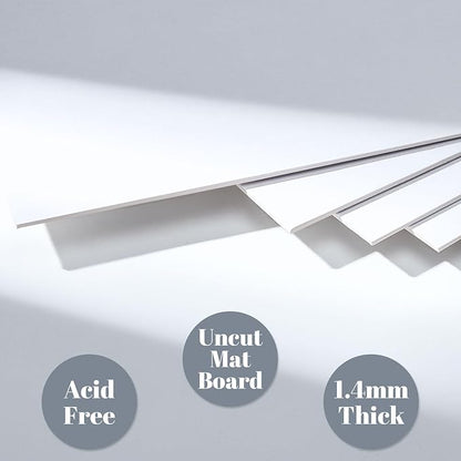 Prudiut 15 Pack 11x14 Backing Boards Only, Uncut White Mat Board Acid Free Mat Board for Photos, Prints, Artworks