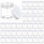 36 Pack 4 OZ Plastic Jars Round Clear Cosmetic Container Jars with White Lids, Eternal Moment Plastic Slime Jars for Lotion, Cream, Ointments, Makeup, Eye shadow, Samples, Potravel Storage