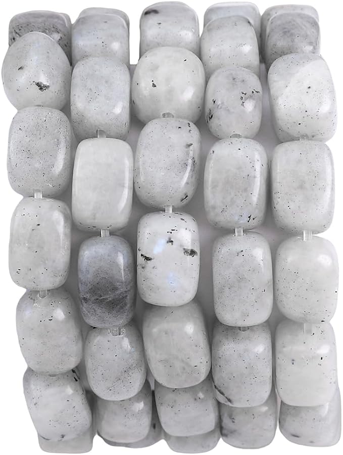 Natural Spectrolite Cuboid Stone Loose Semi Gemstone Beads for Jewelry Making 8mmx12mm 38cm/Strand