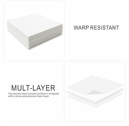 Foam Board 12 x 16 in, ZXUNLIEH 12 Pack White Poster Board, 3/16 in Thick Craft Foam Core Board, Puzzle Board, Double Sided, Foam Sheets for Picture, Project, Presentation, Artwork, Signage and Crafts
