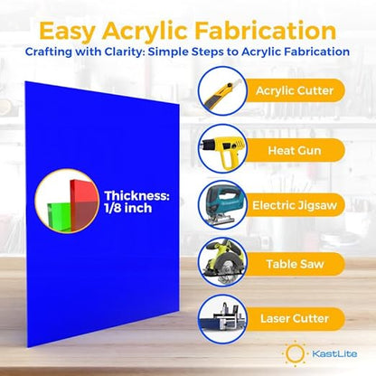 KastLite Colored Acrylic Sheets Nominal 12" x 12" - Plastic Sheet Easy to Cut, Saw, Shape, Laser Cut - Ideal for Arts & Crafts & DIY Projects- Durable, Lightweight, Scratch Resistant - Frosted 8 Pack