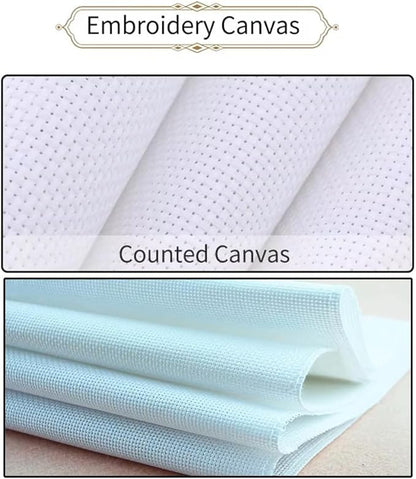 Threadhaven Cross-Stitch Kit 14CT Aida Counted Embroidery Complete Set with Fabric, Threads, Needles & Chart-Premium Beautiful Girls Design for Adults & Beginners- Snow Fairy 13.4''×13.4''