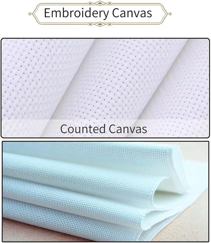 Threadhaven Cross-Stitch Kit 14CT Aida Counted Embroidery Complete Set with Fabric, Threads-Premium Beautiful Girls Design for Adults & Beginners- The Girl with The Sunflower 15.7''×20''