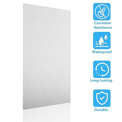 8 Pack 6061 T651 Aluminum Sheet Metal 6 x 12 x 1/32 Inch (0.8mm) Aluminum Plate Covered with Protective Film, 1MM Heat Treatable Rectangle Aluminumm Metal Plate Engraving Blanks for Crafting