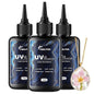 300g UV Resin,Crystal Clear,Hard UV Curing epoxy Resin, Upgraded Formula,odorless,Solar Activated Glue kit,Clear,UV Fast Curing,for Craft Decoration (100 g*3)