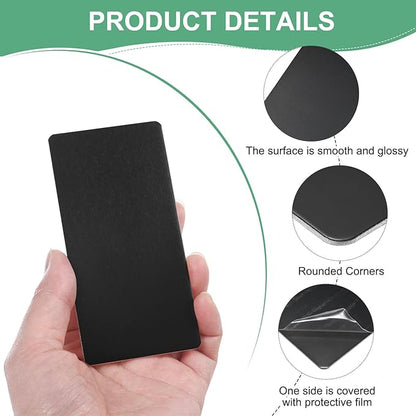 20-Pack Anodized Aluminium Laser Engraved Mount Metal Plate 4x2x0.04 Inch Engraver Blank Anodized Aluminum Sheets for DIY Laser Printing/Home/Office[Black]