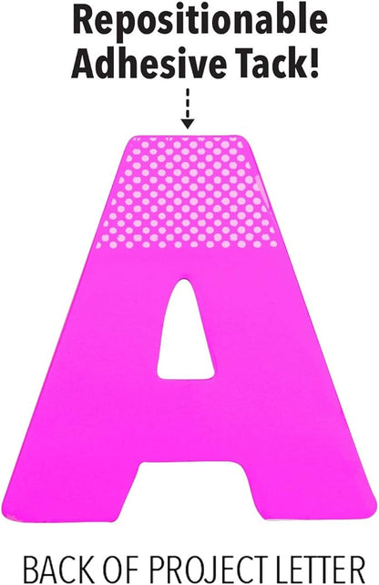 ArtSkills Poster Letters 4” Paper Letters for Poster Board Projects, Classroom Bulletin Boards, Sign Making Supplies, Neon, 190 Pieces