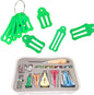 YICBOR Bias Tape Maker Kits All 5 Sizes 6MM 9MM 12MM 18MM 25MM Binding Foot Craft Clips Awl Quilter's Pin Comes with 10pcs Multi-Sizes Folding Fabric and Biasing Strips Roll Tool Set (Green)