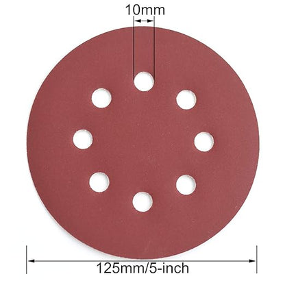 5-Inch 8-Hole Hook and Loop Sanding Discs, 600/800/1000/1200/1500/2000 Fine Grits Sandpaper for Random Orbit Sander, 60-Pack