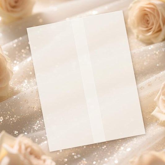 60 Pack Pre-Folded Vellum Jackets for 4.25x5.5 Invitations, Translucent Vellum Paper 4.25x5.5 Jackets, 100GSM Wedding Invitations Wraps, Envelope Liners for Birthdays, Baby Showers