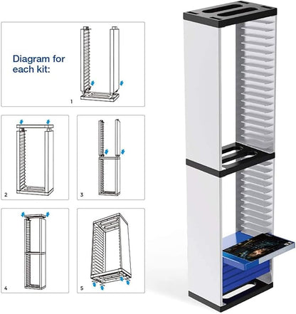 Bestswitch Video Game Storage Stand Tower for PS5/ PS4/ PS3/ Xbox Series S & X/Xbox one Game, Universal Game Disc Holder Vertical Stand Organizer Tower