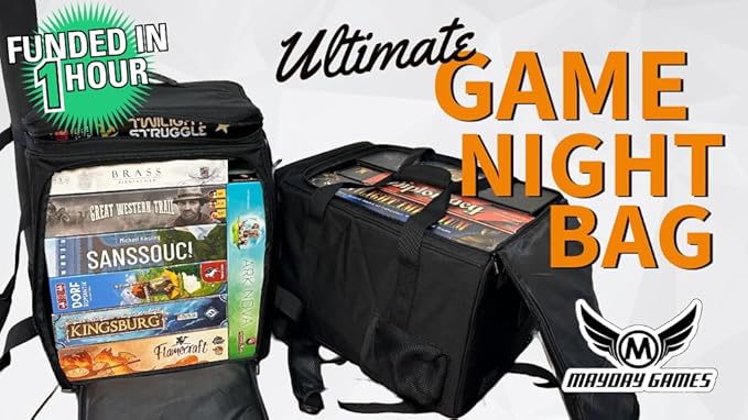 Ultimate Board Game Travel Bag – Durable Storage Case for Up to 10 Games, Water-Resistant, Adjustable Strap & Handles – Perfect for Game Nights, Conventions & Tournaments (Parent) (Purple)