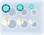 FUNSHOWCASE Mini Jewelry Cut Diamonds and Flat Round Resin Epoxy Silicone Mold