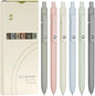 6 Pcs Gel Pens 0.5mm Quick Dry Black Ink Pens Fine Point Smooth Writing Pens, Cute Office and School Supplies Gifts for Women Teacher Students (6 Pcs Morandi Silver)