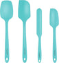Culinary Couture 4-Piece Aqua Baking Spatula Set - Rubber Spatulas Silicone Heat Resistant, BPA-Free - Spatula Set for Nonstick Cookware - Silicone Baking Utensils