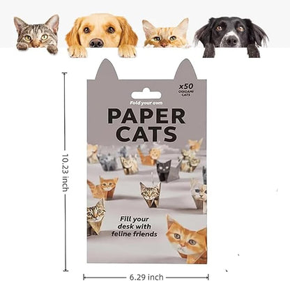 DIY Origami Paper Cats - 50 Sheets DIY Origami Paper to Fold Cute Cat Figures, Fun Craft Activity for Adults & Kids, Desk Decoration & Gift for Cat Lovers（cat）