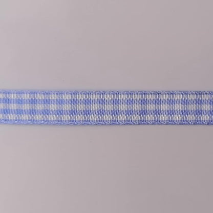Light Blue Gingham Plaid Checked Ribbon 25 Yard Each Roll 100% Polyester (3/8", Lt.Blue)
