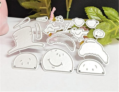 Metal Cutting Dies DIY Merry Christams Embossing Stencil Template Scrapbooking Card Making Mold Photo Album Arts Crafts Tools(Snowman and Bird-10x6.7c)