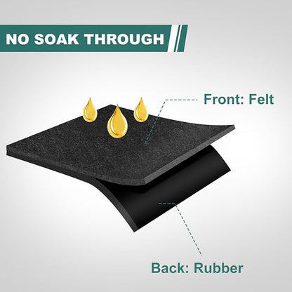 60" x 72" Giant Oil Drip Mat for Garage Driveway, Reusable Rubber Floor Oil Spill Leak Absorbent Pads for Motorcycle Car Oil Leak Stain Resistant